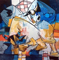 Ashkal, 18 x 18 Inch, Acrylic on Canvas, Figurative Painting, AC-ASH-344